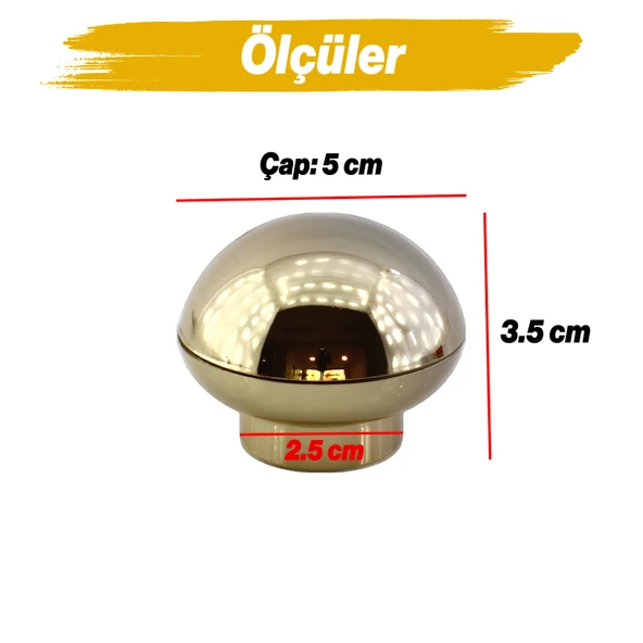 Mobilya Mutfak Dolap Dolabı Çekmece Kulpu Kulbu Plastik Altın Tek Vidalı Düğme Kulp Gold - Resim 2