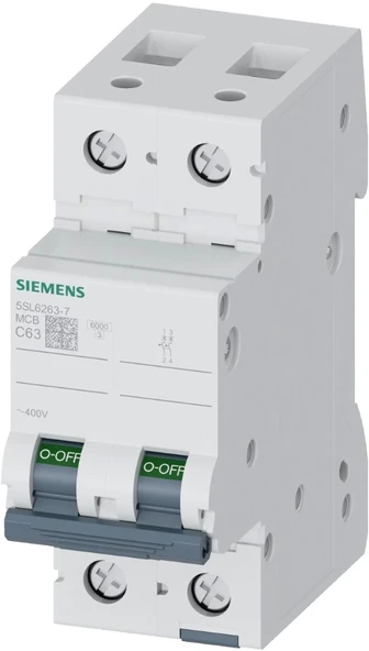 SIEMENS 2x63 A OTOMATİK SİGIRTA C TİP YAVAŞ KARAKTERLİ