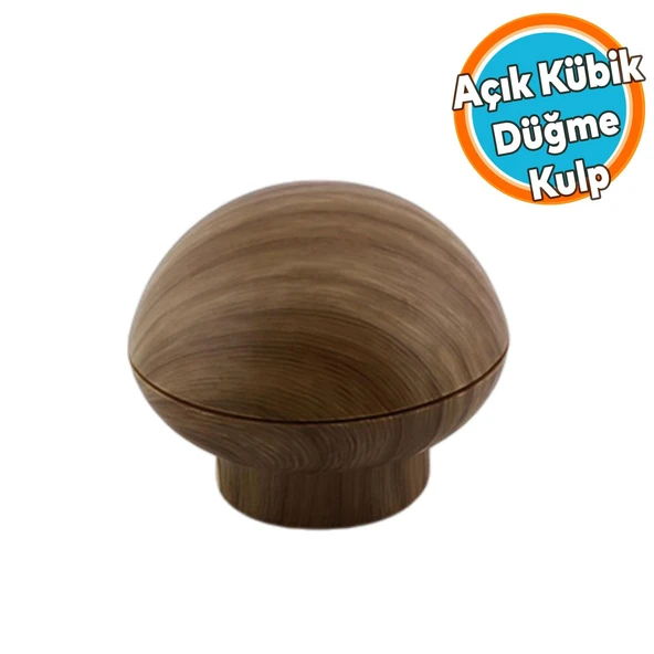 Mobilya Mutfak Dolap Dolabı Çekmece Kulpu Kulbu Plastik Kahverengi Tek Vidalı Düğme Kulp Ceviz ürün görseli