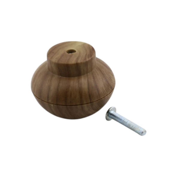 Mobilya Mutfak Dolap Dolabı Çekmece Kulpu Kulbu Plastik Kahverengi Tek Vidalı Düğme Kulp Ceviz - Resim 3