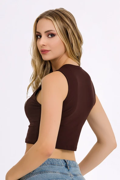 Kadın Likralı Kolsuz Crop - 6
