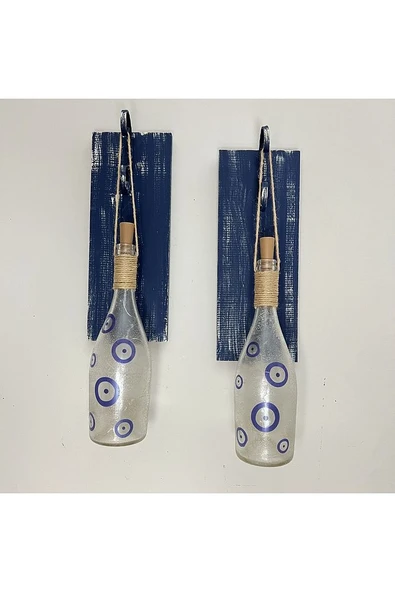Nazar Boncuklu Peri LED Işıklı Ahşap Panel Ferforje Aplik – Vintage & Mistik Ev Dekorasyonu - 7