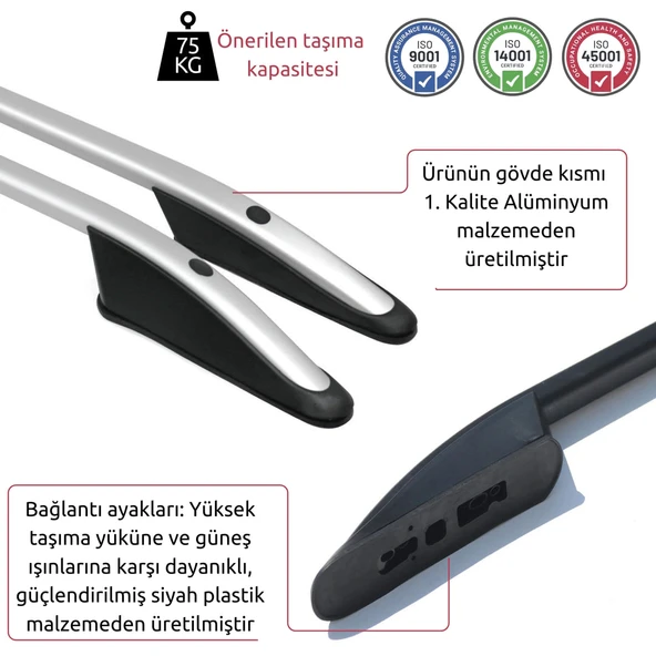 Peugeot Expert Traveller Tavan Çıtası - Gri, Kısa Şase, Elegance | (2017+) - 4