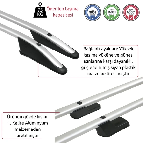 Ford Tourneo Custom Tavan Çıtası - Gri, Uzun Şase, Sport | (2012-2023) - 4