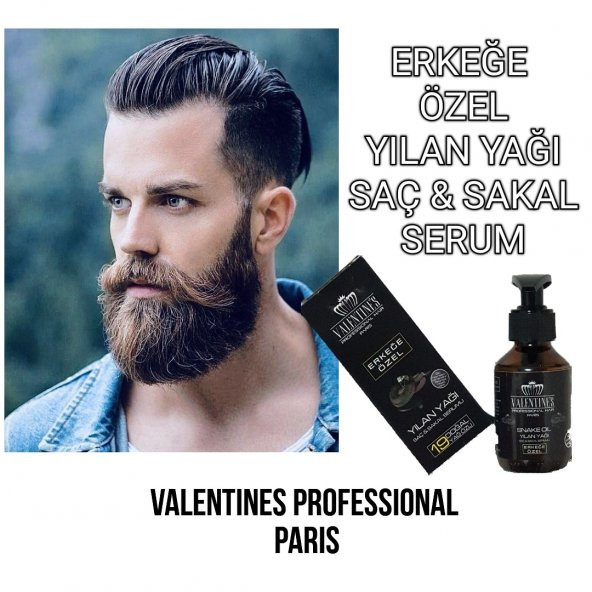 ERKEĞE ÖZEL  YILAN YAĞI  SAÇ SAKAL  SERUM VALENTİNES PROFESSİONAL - 2
