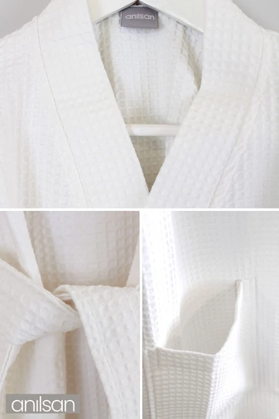 %100 Pamuk Pike Bornoz - Kimono Otel Bornozu, Spa Için Ideal, Günlük Kullanıma Uygun - 3