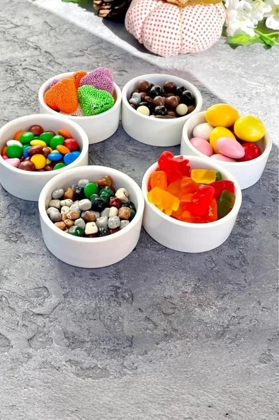 Bambum Zühre 6'lı Yuvarlak Porselen Kase - 6 cm - 3