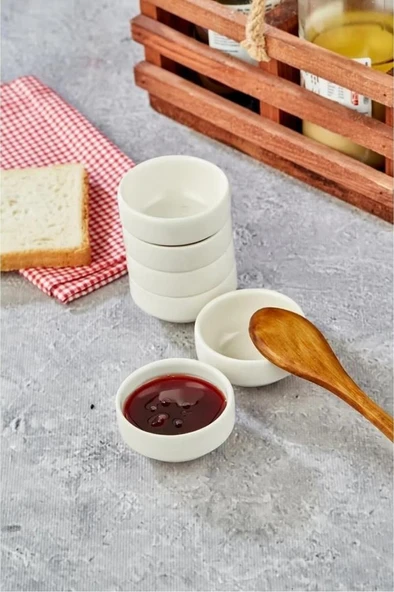 Bambum Zühre 6'lı Yuvarlak Porselen Kase - 6 cm - 2
