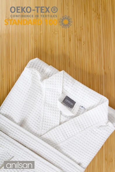 %100 Pamuk Pike Bornoz - Kimono Otel Bornozu, Spa Için Ideal, Günlük Kullanıma Uygun - 2