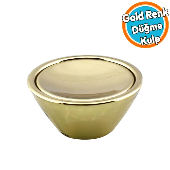 Mobilya Mutfak Dolap Dolabı Çekmece Kulpu Kulbu Plastik Altın Tek Vidalı Kulp Düğme Gold 10 Adet - Resim 5