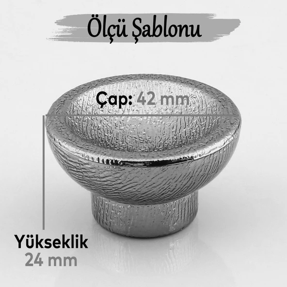 Mobilya Mutfak Dolap Dolabı Çekmece Kulpu Kulbu Plastik Altın Tek Vida Gümüş Düğme Kulp Krom 10 Adet - Resim 2