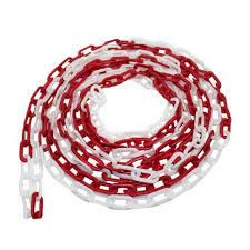 8 mm Plastik Zincir Kırmızı Beyaz 100 metre