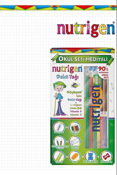 Nutrigen Balık Yağı Pediatrik Şurup 200 Ml Okul Seti Hediyeli