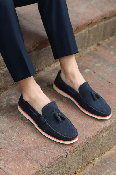 Roger Lacivert Süet Garantili Erkek Günlük Klasik Casual Rahat Ortopedik Ayakkabı ROGER-9168 - 3