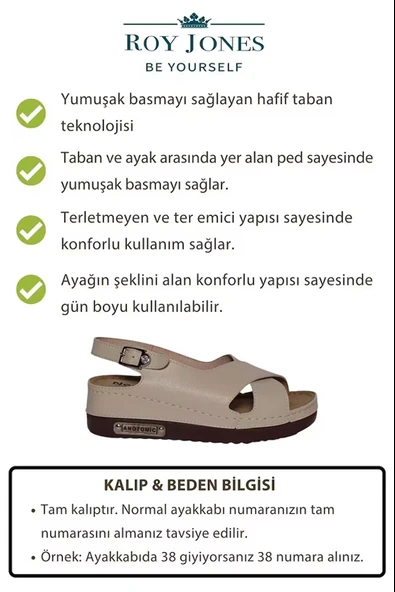 Roy Jones Kadın Ortopedik Şık Konfor Modeli Anatomik Rahat Taban Kısa Topuklu Günlük Sandalet Terlik - 4