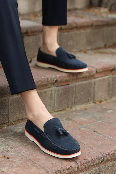 Roger Lacivert Süet Garantili Erkek Günlük Klasik Casual Rahat Ortopedik Ayakkabı ROGER-9168 - 2