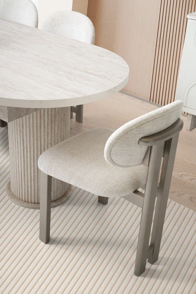 MİLANO AÇILIR MDF MASA+6 SANDALYE - Resim 2