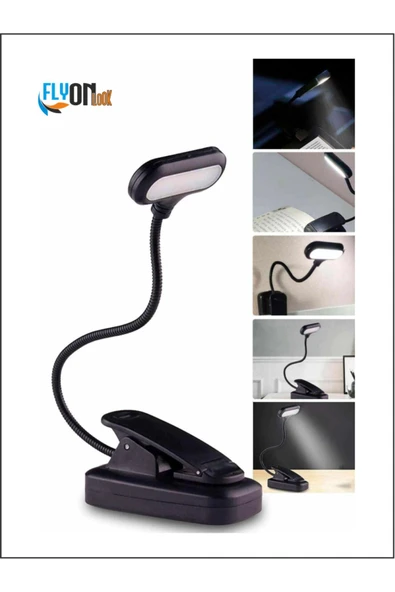 Klipsli Kitap Okuma Işığı Led Kitap Arası Okuma 5 Ledli Mandallı Lamba Beyaz Işık Masa Lambas-fnr100 - 6