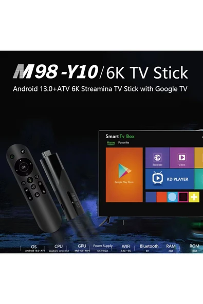 Choice Y10 ATV TV Stick Android 13 H618 Quad Core Cortex A53 HD 6K 2GB 16GB Voice Assistant Smart TV Box... - 6