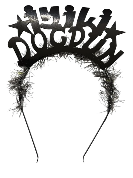 İyi Ki Doğdun Siyah Yazılı Metal Taç ürün görseli 1