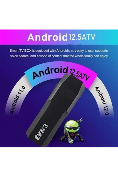 tahtakale teknoloji dünyası Ultra Hd Android Tv Box TVR3 TV Stick 1080P 4K Android 12 Wifi Akıllı Medya Oynatıcı TV Stick - 3