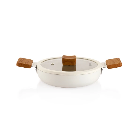 Schafer Ceramoni Seramik Kapaklı Sahan 22 Cm-Krem