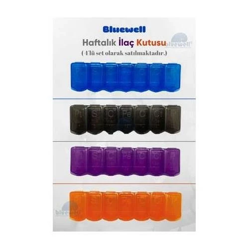 Bluewell Renkli Günlük İlaç Kutusu 24'lü ürün görseli 1