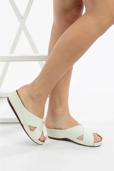 Roy Jones Kadın Ortopedik Şık Konfor Modeli Anatomik Rahat Taban Kısa Topuklu Günlük Sandalet Terlik - 8