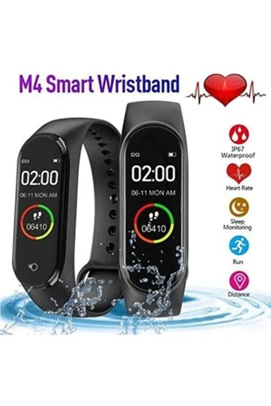Siyah Bluetooth Siyah M4 Akıllı Bileklik - 3