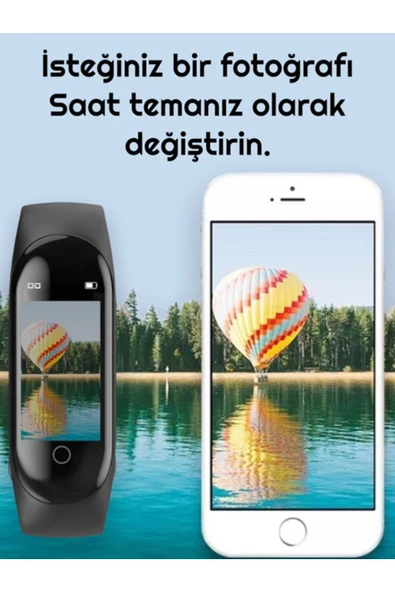 POLYGOLD M4 Akıllı Bileklik Renkli Ekran(2022 Versiyon) Ios Ve Android Uyumlu,tansiyon\teması Değiştirme - Resim 3
