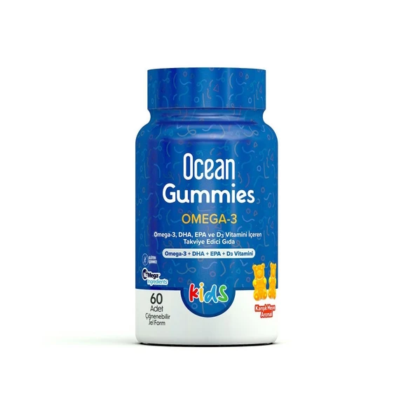Ocean Gummies Omega-3 Karışık Meyve Aromalı 60 Tablet ürün görseli