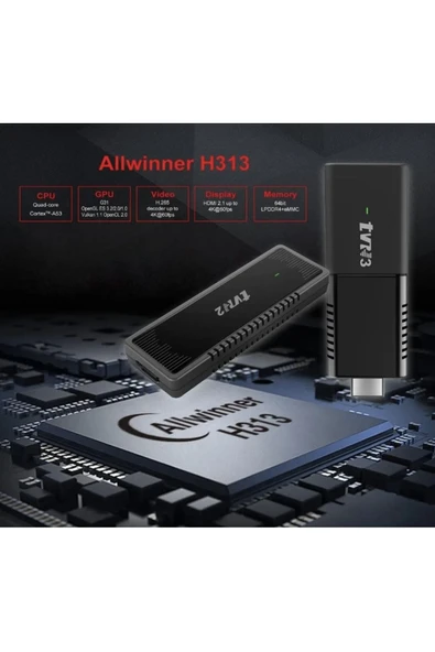 Turuncu TVR3 TV Stick Uyumlu 1080P 4K Android 12.1 + 16GB Wifi 2.4G 5G BT 5.0 akıllı medya oynatıcı tv Stick - 6