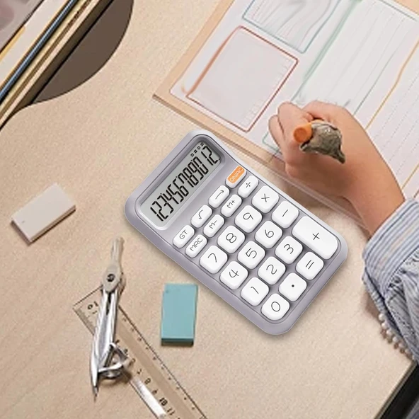 Ayt Powermaster Pm-25411 Mor Renk Beyaz Tuş 12 Haneli Hesap Makinesi 150x90mm - 3