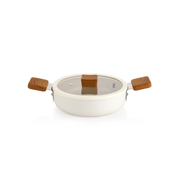 Schafer Ceramoni Seramik Kapaklı Sahan 20 Cm-Krem - 2