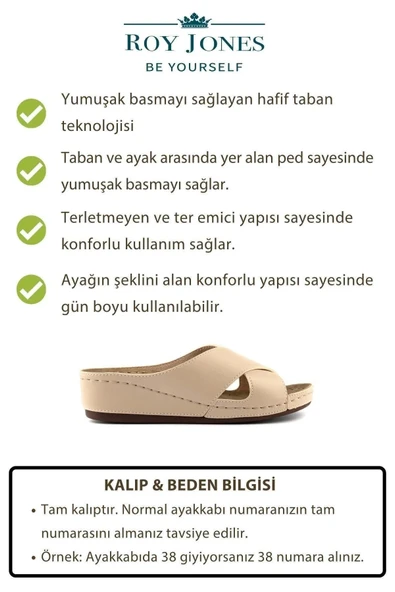 Roy Jones Kadın Ortopedik Şık Konfor Modeli Anatomik Rahat Taban Kısa Topuklu Günlük Sandalet Terlik - 5
