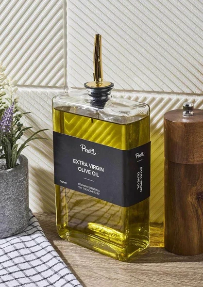 Cam Yağdanlık - Sosluk, Sirkelik - Gold Başlık - 500 ML