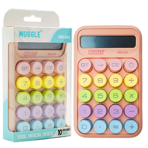 Muggle MU-541 Masaüstü 10 Haneli  Pilli Hesap Makinesi Pembe