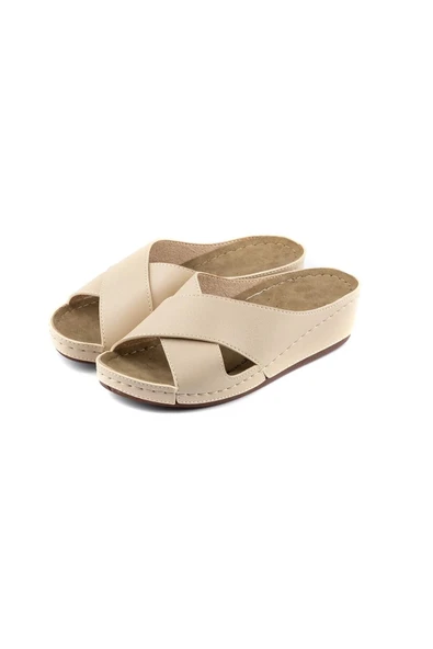 Roy Jones Kadın Ortopedik Şık Konfor Modeli Anatomik Rahat Taban Kısa Topuklu Günlük Sandalet Terlik - 6