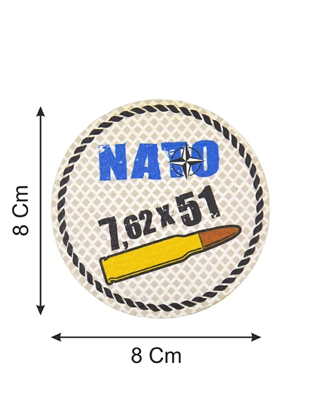Nato 762 x 51 - Cırt - Patch - Peç - Arma - 8 cm - 2
