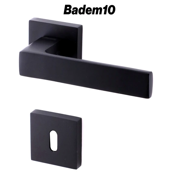 Paytak Oda Siyah Kapı Kolu Kare Rozetli Sağa Sola Uygun İç Dış Ev Oda Kapısı Kilitlenebilir 1 Takım - Resim 2
