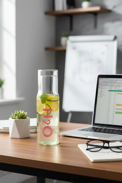 Cam Başucu Sürahisi Pembe H2O75761 ürün görseli