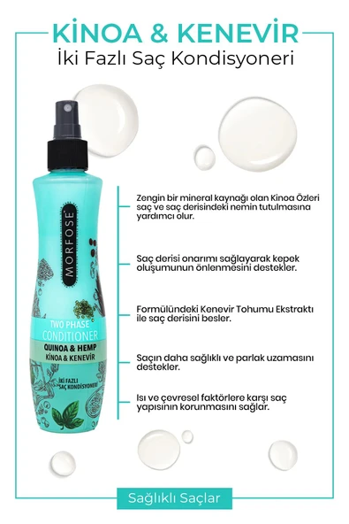 Çift Fazlı Kinoa & Kenevir Kondisyoner Fön Suyu 240 ML - mrfs - Resim 4
