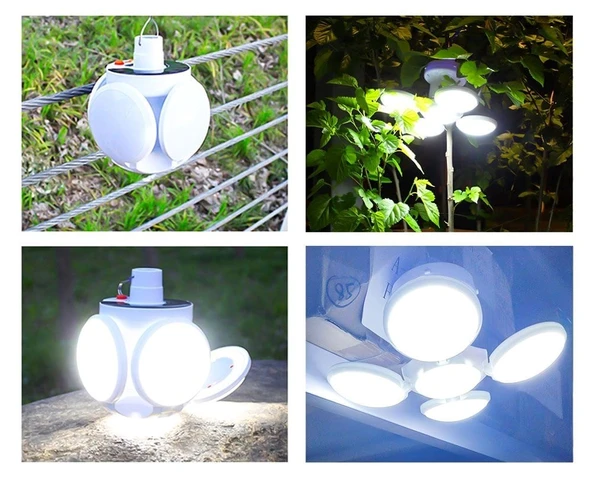 Solar Panelli Şarjlı Katlanabilir Acil Durum Kamp Lambası - 7