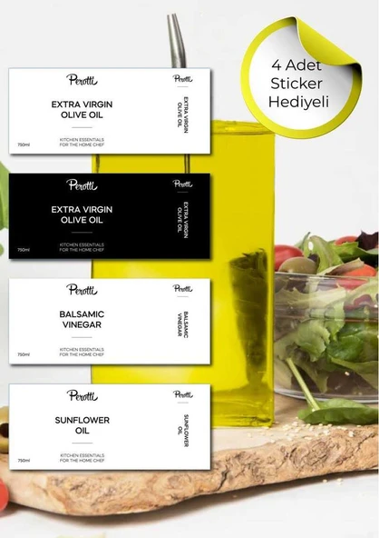 Cam Yağdanlık - Sosluk, Sirkelik - Gold Başlık - 750 ML - 4