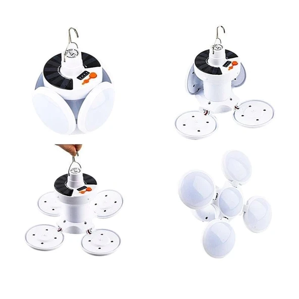 Solar Panelli Şarjlı Katlanabilir Acil Durum Kamp Lambası - 3