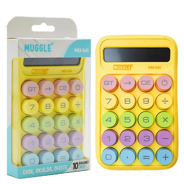 Muggle MU-541 Masaüstü 10 Haneli  Pilli Hesap Makinesi Sarı
