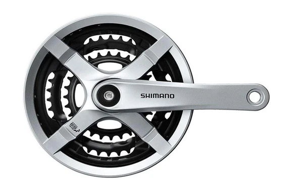 SHIMANO Bisiklet Aynakol FC-TY501 8/7/6-vites 175,0 mm 48-38-28T Gümiş Gri Orta Dişli Aynakol