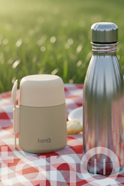TanQ Ömür Boyu Garantili Bento Paslanmaz Çelik Yemek-Mama Termosu Vanilla 0.50 Lt- (17 Oz) - 4