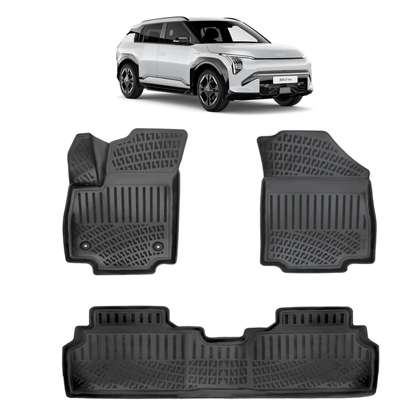 Rizline Kia EV3 2024 ve Sonrası  3D Havuzlu Paspas Siyah