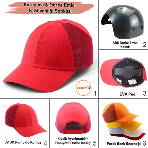 Hafif İş Güvenlik Darbe Koruyucu Koruma Baş Şapkası Bareti Unisex Kamuflaj Beyzbol Tarzı Kask Şapka